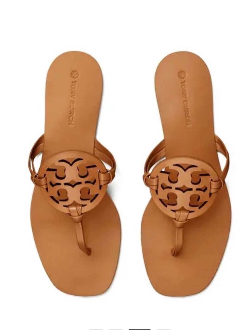 Tory Burch Miller Square Toe Sandal /Nude/Tan-Used